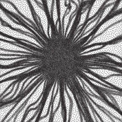 技术风格。黑白颗粒点状设计。点彩派的模式。点画矢量插图。