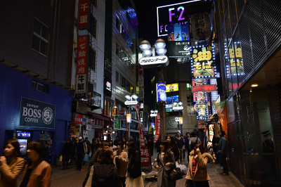 东京涩谷的夜晚