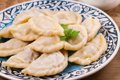 饺子，里面是牛肉。Varenyky, vareniki, pierogi, pyrohy