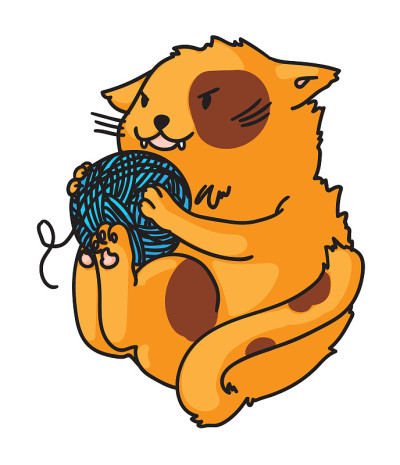 有趣的猫抓线索在爪子孤立在白色
