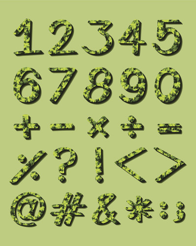 数字与绿色艺术品