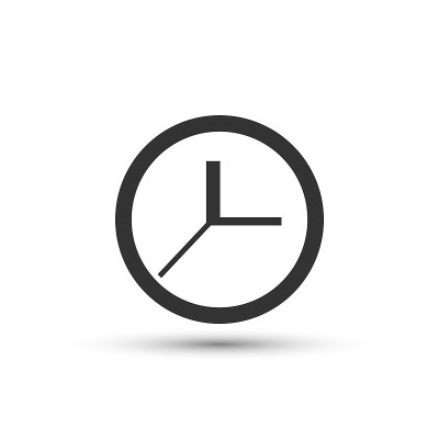 向量时钟图标。时间、秒、分的象征。用于设计、广告横幅
