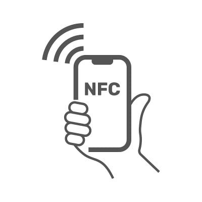 NFC插图。移动支付。NFC智能手机概念平面图标。矢量插图。每股收益10。