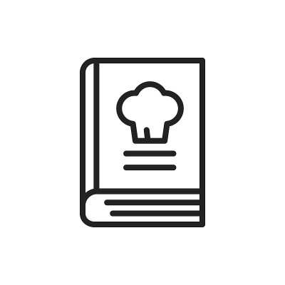 烹饪书黑线图标。矢量图