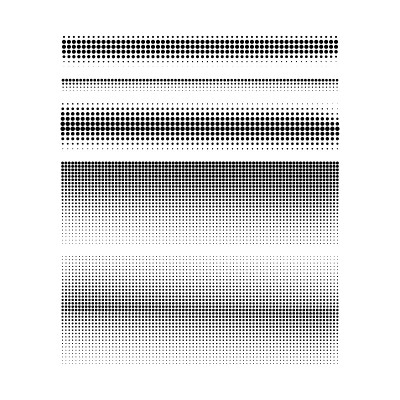 Set of texture brushes in pointillism style, Vecto