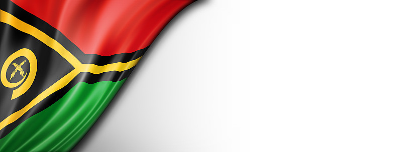 Vanuatu flag isolated on white banner