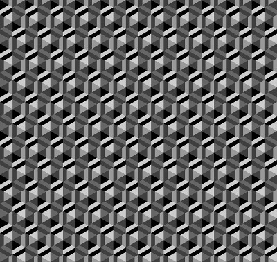3 d六边形模式。黑色的几何背景和纹理。