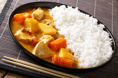 日式辣咖哩饭。水平