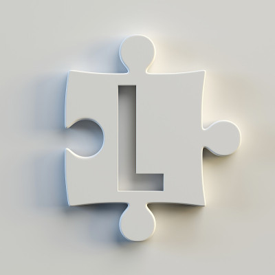 拼图字体3d渲染，拼图片字母L