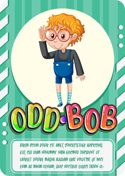 带有单词Odd-Bob的角色游戏卡