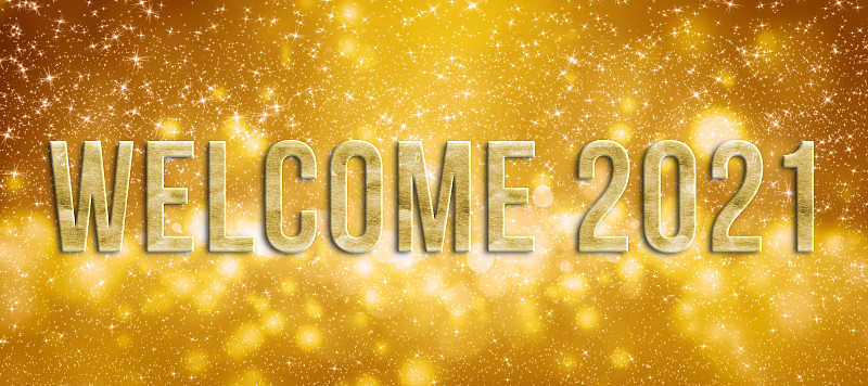 粒子背景前欢迎2021年