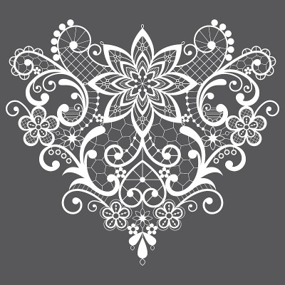 Heart lace vector design - Valentine's Day, weddin