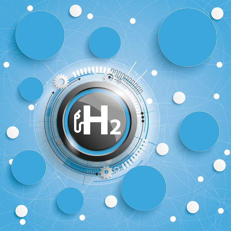 H2气体泵循环网络蓝色背景