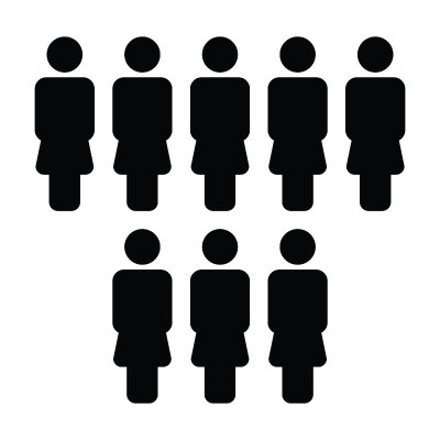 Hr图标矢量女性人群符号化身为企业管理团队中的平色字形象形文字