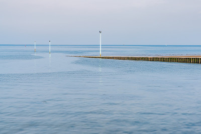 从Knott End-on-Sea看弗利特伍德，兰开夏，英格兰