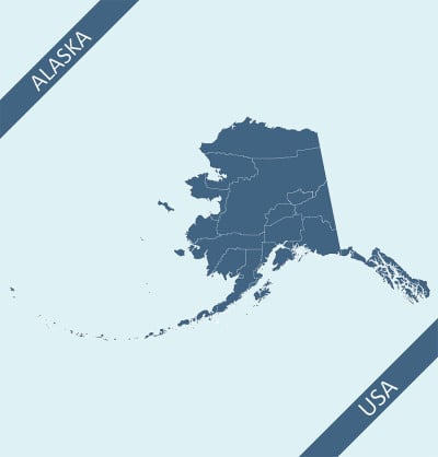 Counties map of Alaska