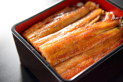una-juu。鳗鱼饭盒子。日本的食物。