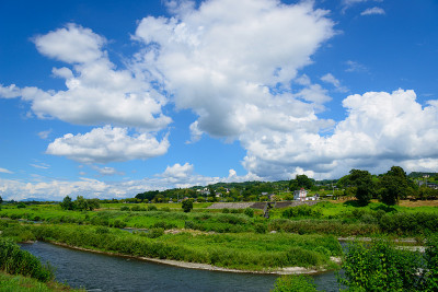 日本长野的天龙河与饭田饭田景观