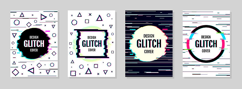 Set of modern trendy design background in modern d