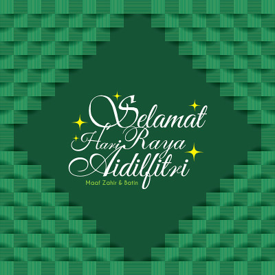 Happy Hari Raya Aidilfitri greeting card with ketu