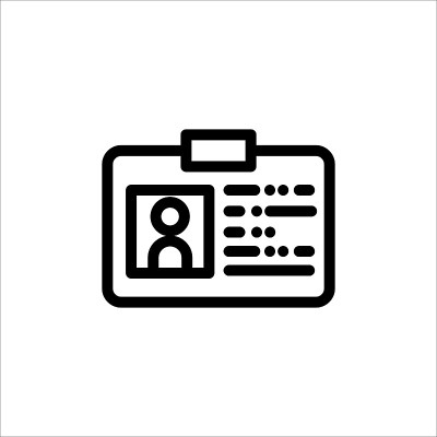 身份证，身份证平面线矢量图标