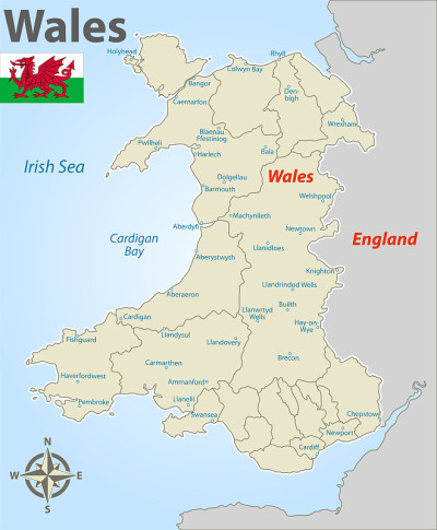 Map of Wales
