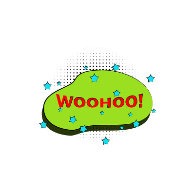pop art WOOHOO bobble color icon