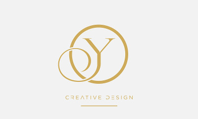 OY或YO字母奢侈图标标志向量模板