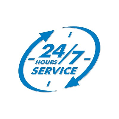 24/7服务标识模板插图设计。向量EPS 10。