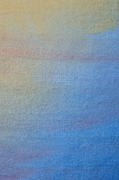 黄色和蓝色抽象纹理绘制在艺术画布的背景