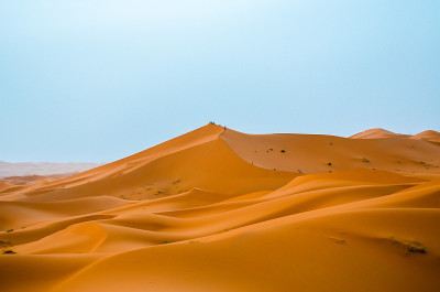 摩洛哥merzouga的沙丘景观