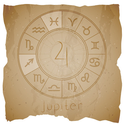 Vector illustration with Hand drawn astrological p