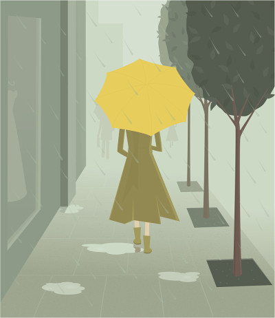 城市里的雨天
