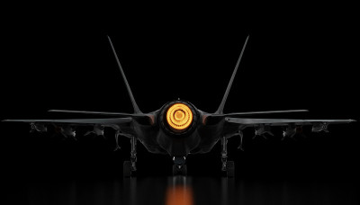 F-35隐形喷气式飞机引擎从3d渲染后的运行视图