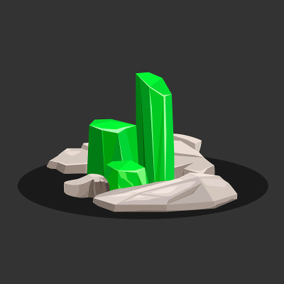 翡翠石的结晶。矢量插图。矢量插图。
