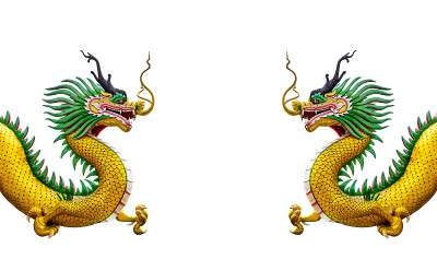 孤立的中国龙像