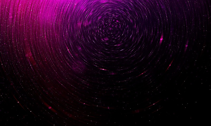 紫色抽象科幻小说的未来背景，模糊的星星在太空中