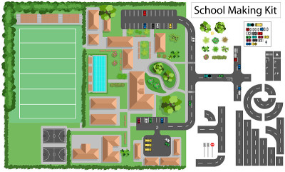 学校和郊区筑路工具更多在我的投资组合