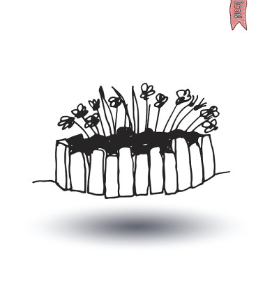 木栅栏，矢量图。