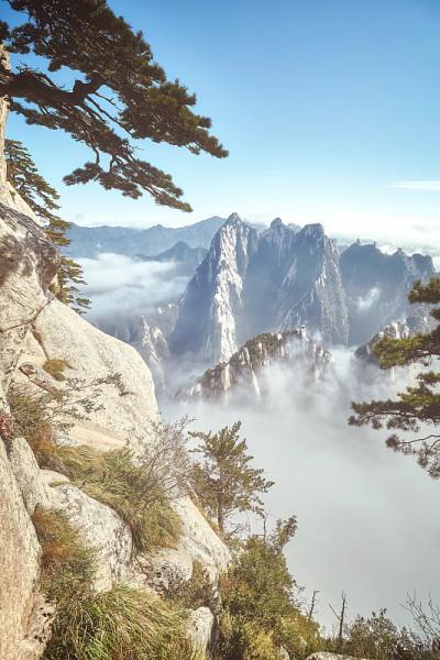 从华山的风景，中国。