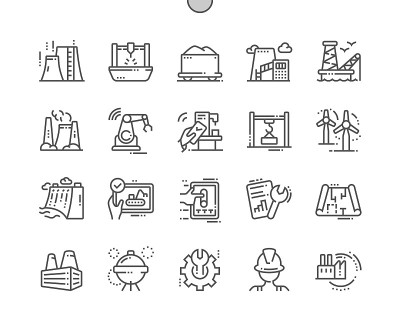 行业精心制作的像素完美矢量细线图标30 2x网格Web图形和应用程序。简单的最小的象形图
