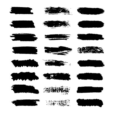 Brush strokes hand drawn set