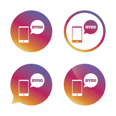 BYOD标志图标。带上自己的设备标志。