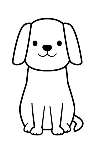 一只狗面对前面坐着的插图