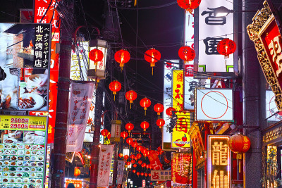 横滨唐人街夜景