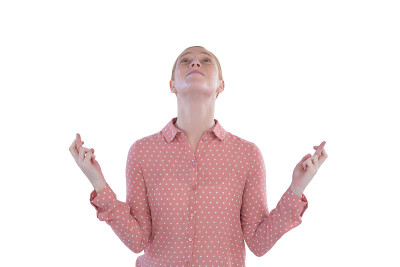 女商人双手合十