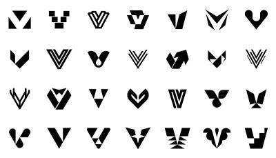 抽象标志集合与字母V