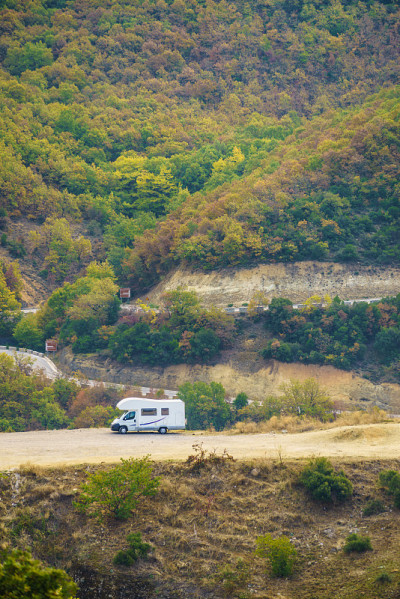 露营车在山迈特拉希腊