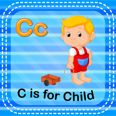 识字卡片上的字母C代表儿童