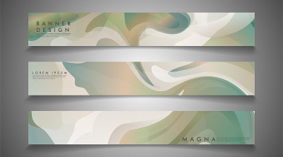 Vector banners with liquid wave background suitabl